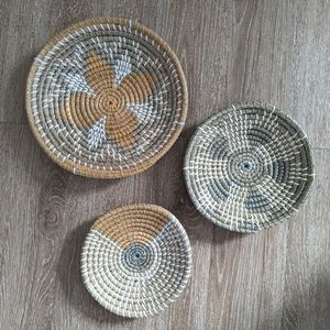 Woven Wall Baskets Set 3 PC